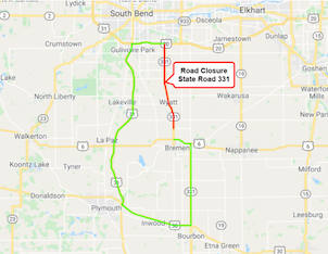 Utility work to close State Road 331 south of Mishawaka